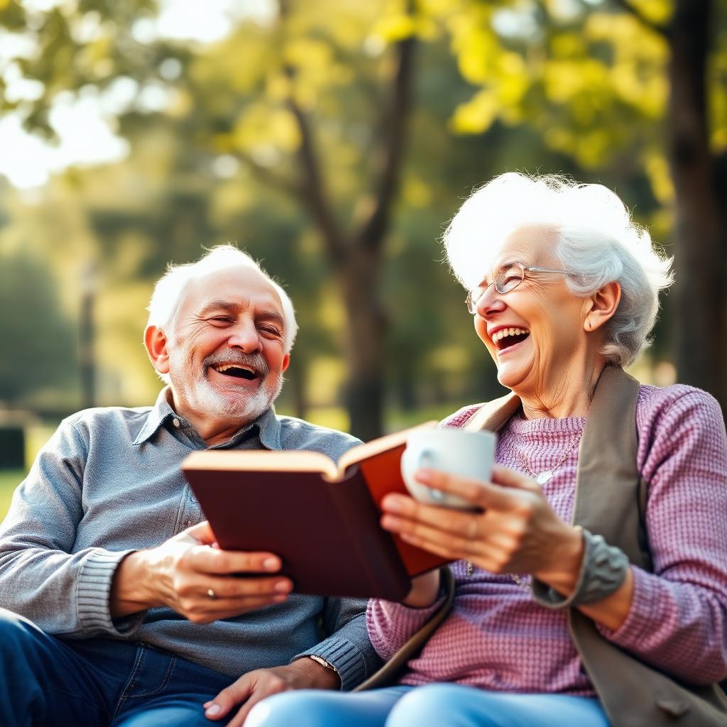 Happy senior couple enjoying brain health activities